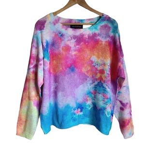love at first find colorful crew neck sweater size L